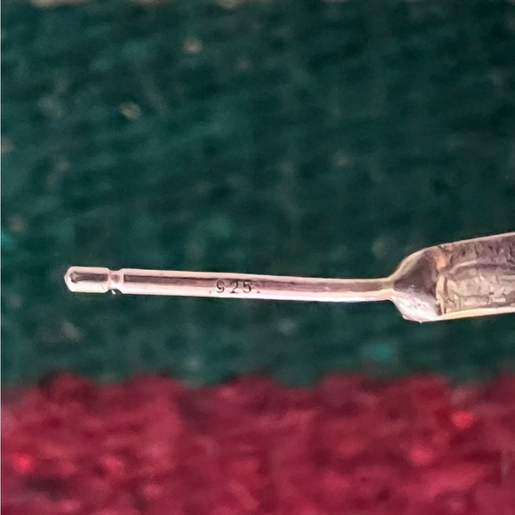 ❤️ 925 Inlaid Lapis Lazuli & Lab Opal Half Hoop Earrings Signed Navajo NM - Picture 8 of 10